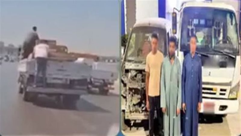 اعتلوا سيارة نقل وألقوا حمولتها بالطريق، الأمن يكشف القصة الكاملة لفيديو القليوبية