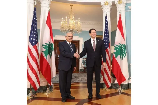 رئيس الحكومة اللبنانية يلتقي روبيو في واشنطن ويدعو لتفعيل الإطار الثلاثي