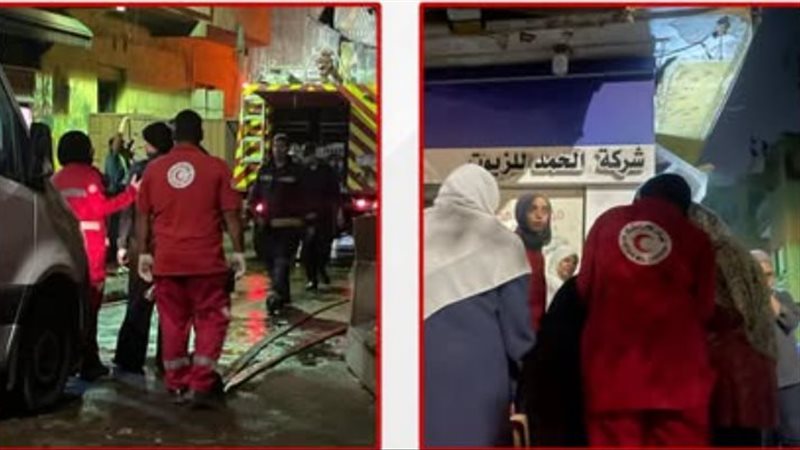 الهلال الأحمر المصري يستجيب لحريق شقة سكنية بمصر القديمة