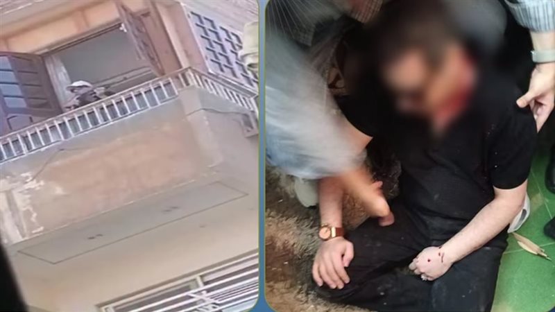 من شرفة منزل، مزارع يطلق النار عشوائيا ويلقي زجاجات على المارة بالمنيا