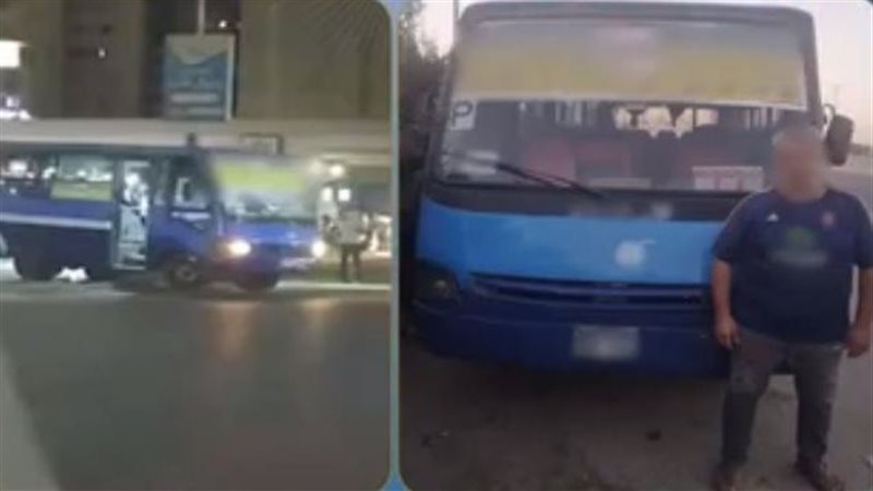 صعد بالركاب فوق الرصيف لاختصار الطريق، القبض على سائق أتوبيس بمدينة نصر (فيديو)