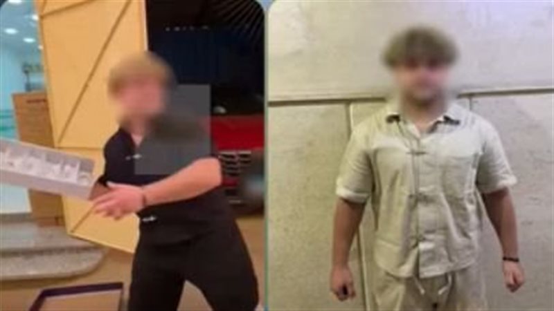أغرب طريقة لجذب الزبائن، ضبط صاحب محل ألقى أدوات زجاجية بالطريق في الجيزة