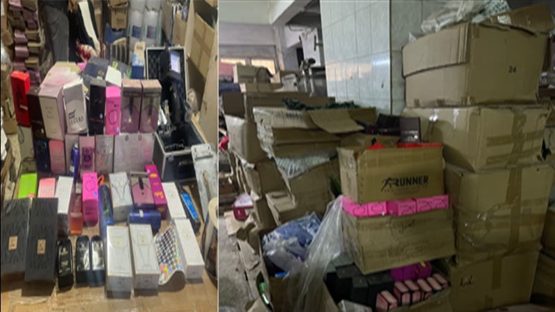 ضبط مصنع عطور غير مرخص بالجيزة ومصادرة آلاف العبوات