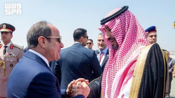 السفارة السعودية تنشر لقطات من استقبال الرئيس السيسي للأمير محمد بن سلمان