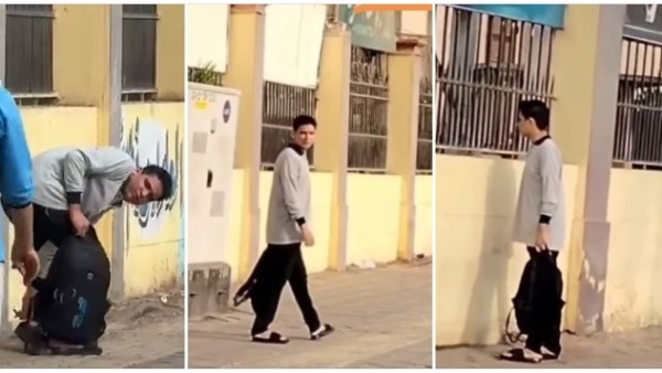 محدش عارف ظروفه.. طالب يُمنع من دخول المدرسة بسبب الشبشب وزملاؤه ينقذوه