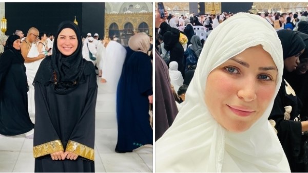 وسط أجواء روحانية.. إيمان عز الدين تؤدي مناسك العمرة