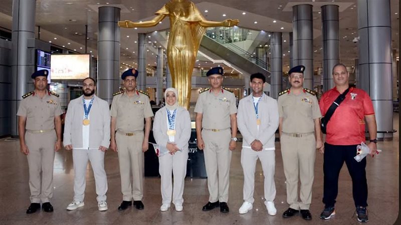 القوات المسلحة تستقبل أبطالها الرياضيين المشاركين بدورة ألعاب البحر المتوسط