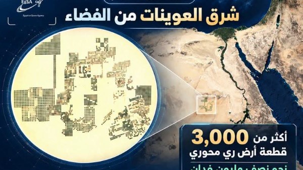 وكالة الفضاء المصرية ترصد أكثر من 3 آلاف قطعة زراعية بشرق العوينات بمساحة تقترب من نصف مليون فدان