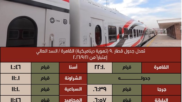 السكة الحديد: تعديلات على تشغيل ومواعيد وتركيب عدة قطارات اعتبارًا من 15 سبتمبر