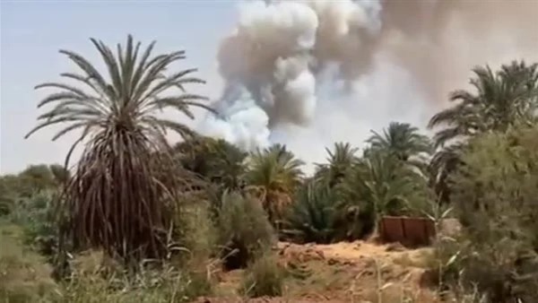 اندلاع حريق في مخلفات وسط مزارع للنخيل بالوادي الجديد