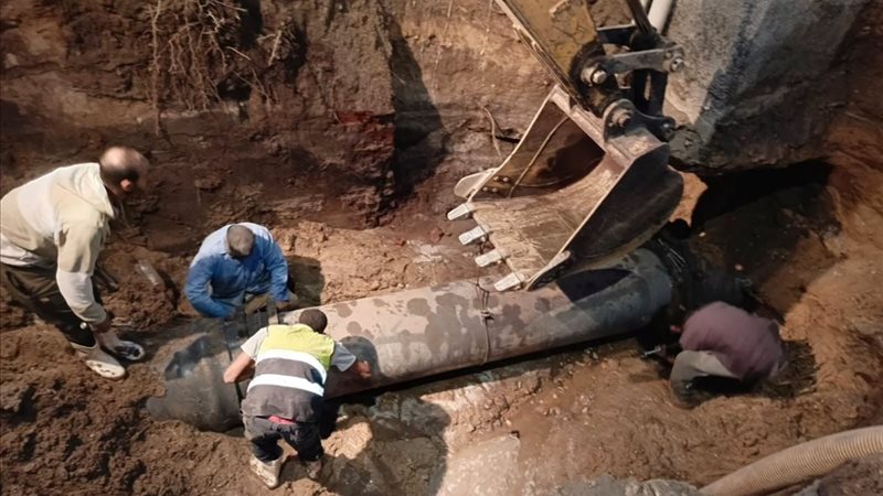 انتهاء إصلاح خط مياه رئيسي في أبو حماد بالشرقية