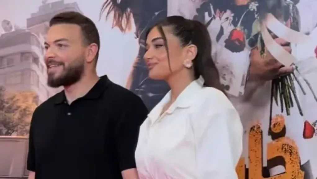 ملك زاهر تدعم خطيبها شريف الليثي قبل طرح فيلم «مطلوب عائليًا»