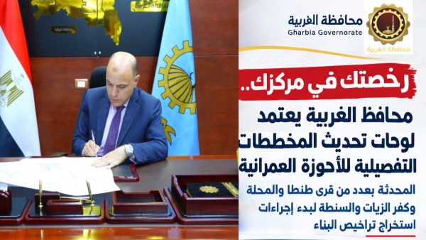 محافظ الغربية يعتمد لوحات تحديث المخططات التفصيلية للأحوزة العمرانية