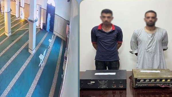 سقوط لص سرق وحدتى صوت من داخل مسجد بمطروح
