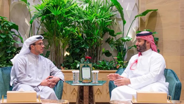 ولي العهد السعودي يبحث مع نائب الرئيس الإماراتي في الرياض تعزيز العلاقات الثنائية