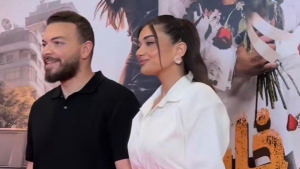 ملك زاهر تهنئ خطيبها شريف الليثي بفيلمه الجديد مطلوب عائليا