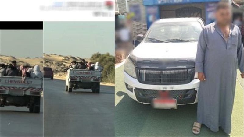 ضبط سائق سمح لعمال بالجلوس أعلى صندوق سيارة ربع نقل بالشرقية