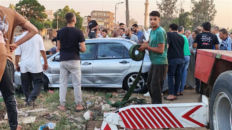 العناية الإلهية تنقذ شابين بعد سقوط سيارتهما في ترعة بالسنطة (فيديو)