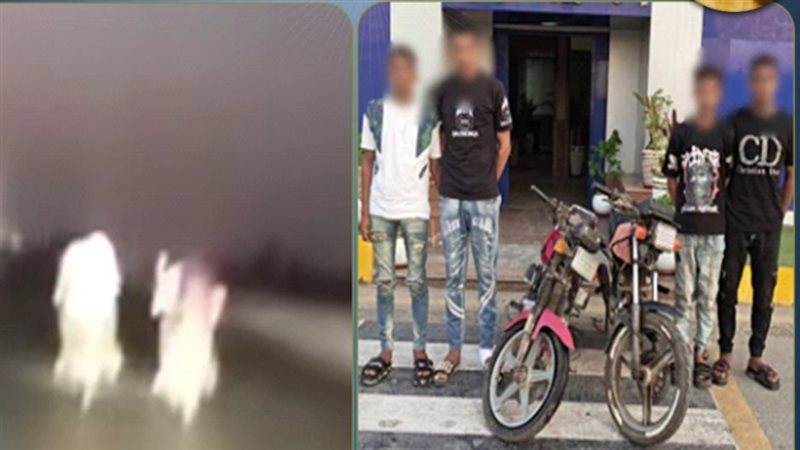 إشارات خادشة أمام الكاميرا، 4 طلاب يثيرون الرعب بدراجتين ناريتين في الشرقية