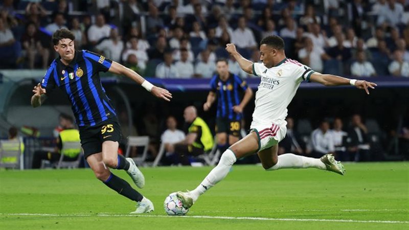 دوري أبطال أوروبا، ريال مدريد يتقدم على إنتر ميلان بهدفين في الشوط الأول