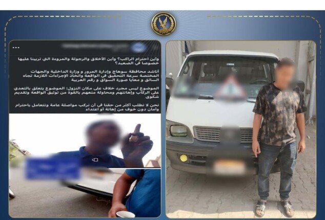 ضبط سائق تعدى على سيدة بالسب والقذف في سوهاج