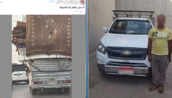 القبض على سائق «ربع نقل» بتهمة تحميل حمولة زائدة في الشرقية