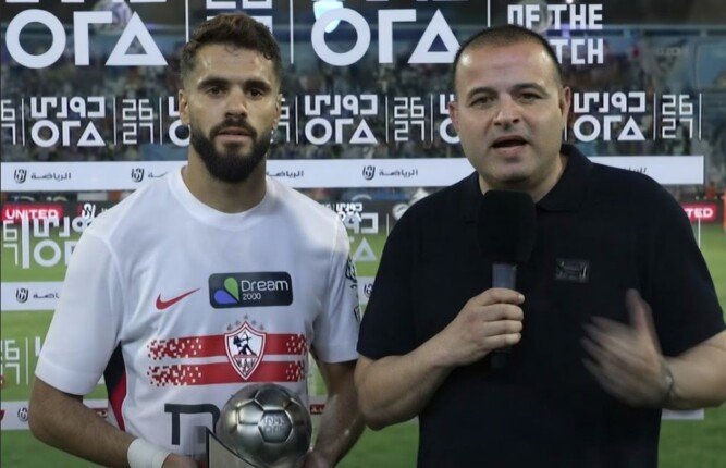 محمود بنتايج يحصد جائزة أفضل لاعب في مباراة الزمالك وغزل المحلة