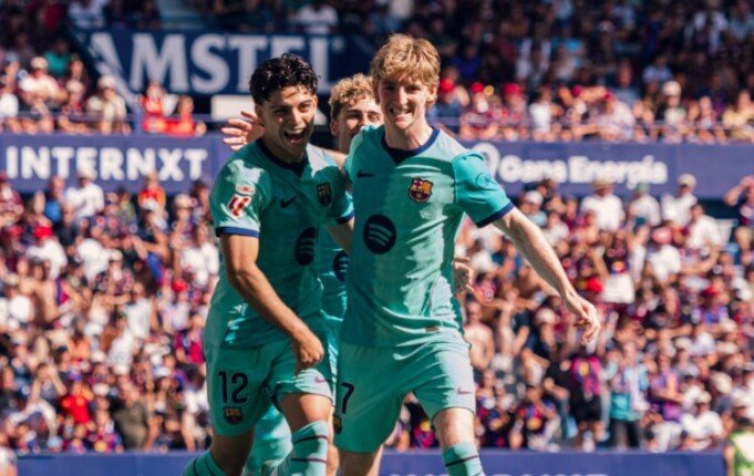 برشلونة ينهي الشوط الأول متقدمًا على ليفانتي بثنائية في الدوري الإسباني «فيديو»