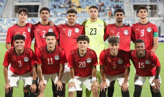 منتخب مصر بالزي الأحمر أمام تونس في تصفيات أمم إفريقيا للشباب