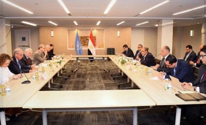 وزير الخارجية يؤكد لوفد المنظمات اليهودية الأمريكية رفض مصر القاطع لتهجير الفلسطينيين