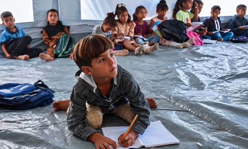 غزة تبدأ عامها الدراسي من بين الخيام والدمار