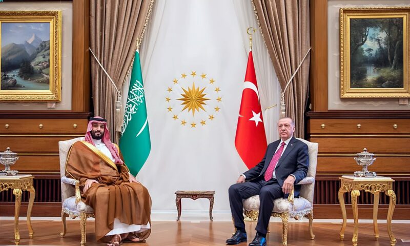 الرئيس التركي يجري اتصالاً بولي العهد السعودي ويدين اعتداءات الرياض