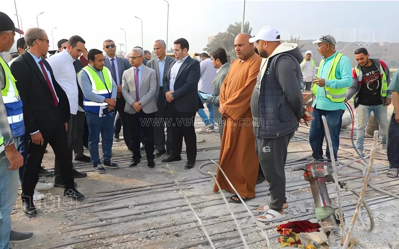 محافظ بني سويف يتابع الموقف التنفيذي لمشروع كوبري الميمون