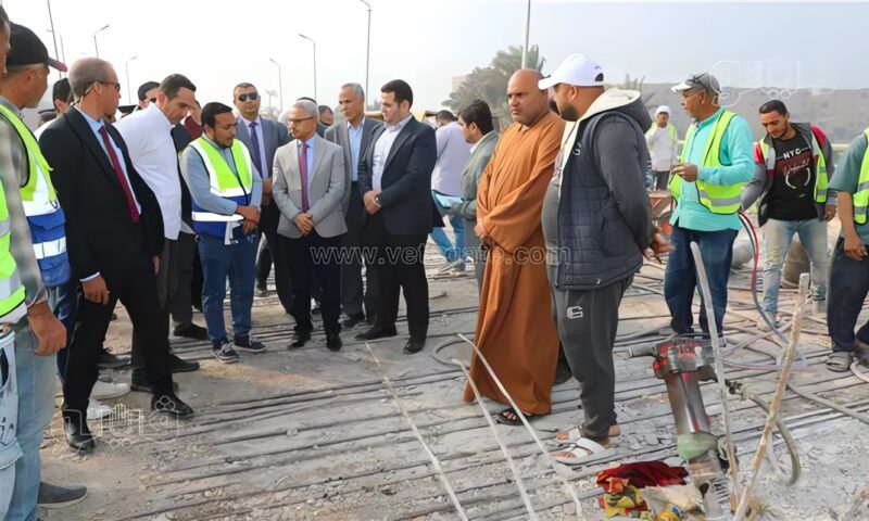 محافظ بني سويف يتابع الموقف التنفيذي لمشروع كوبري الميمون