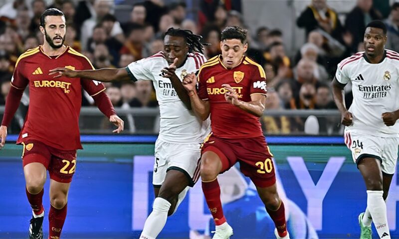 التعادل يحسم الشوط الأول بين ريال مدريد وروما في دوري أبطال أوروبا