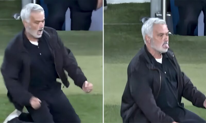 احتفال مورينيو بالفوز على برشلونة يخطف الأضواء في الكلاسيكو (فيديو)