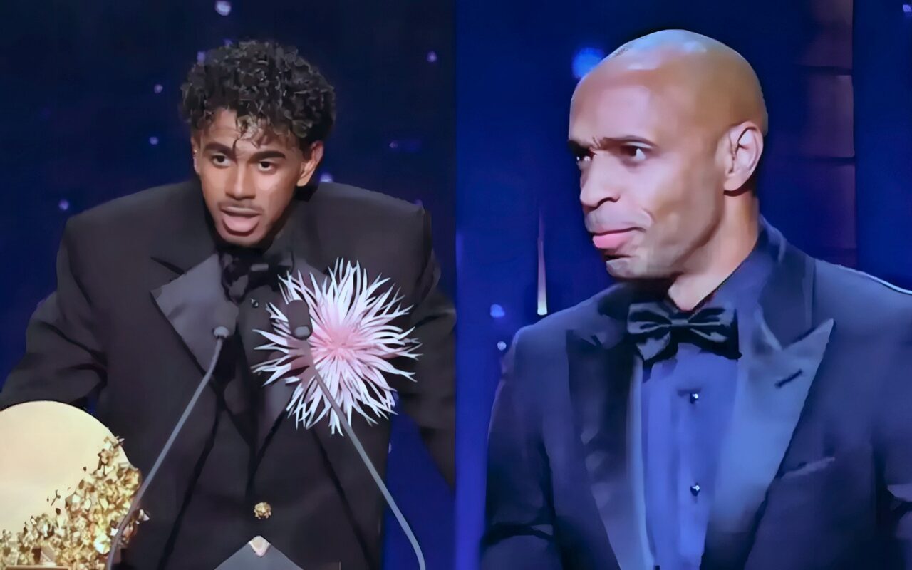 لامين يامال يفاجئ تييري هنري بعد الفوز بجائزة أفضل لاعب شاب في العالم (فيديو)