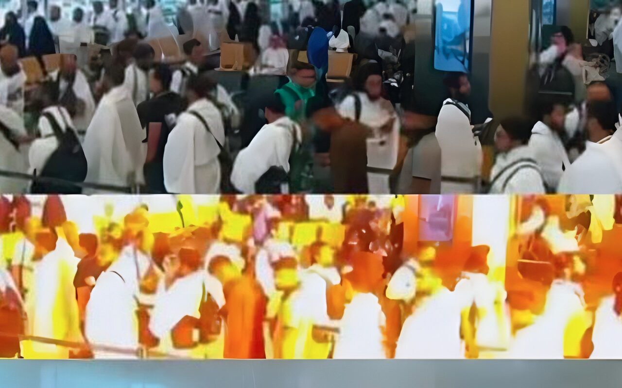 مشاهد مؤلمة.. لحظة استهداف مطار الرياض قبل صعود معتمرين للطائرة