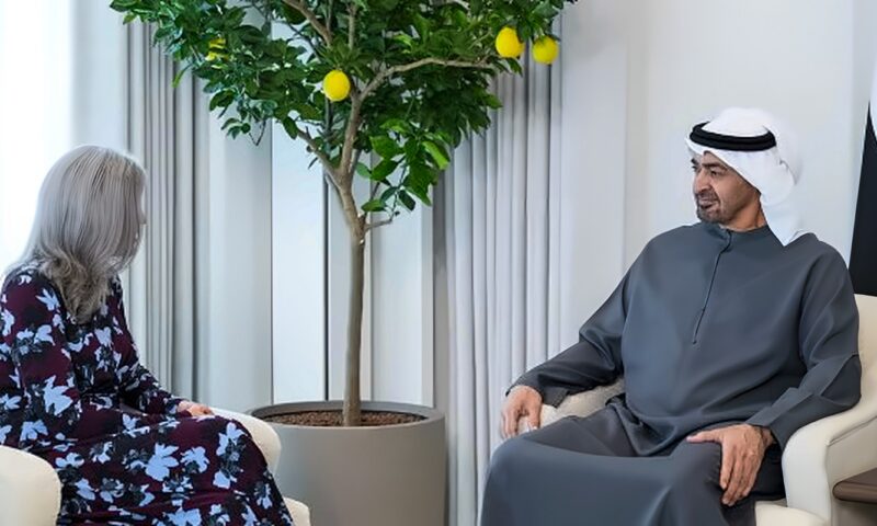 رئيس الإمارات يبحث مع مسئولة أمريكية علاقات التعاون الإستراتيجي بين البلدين