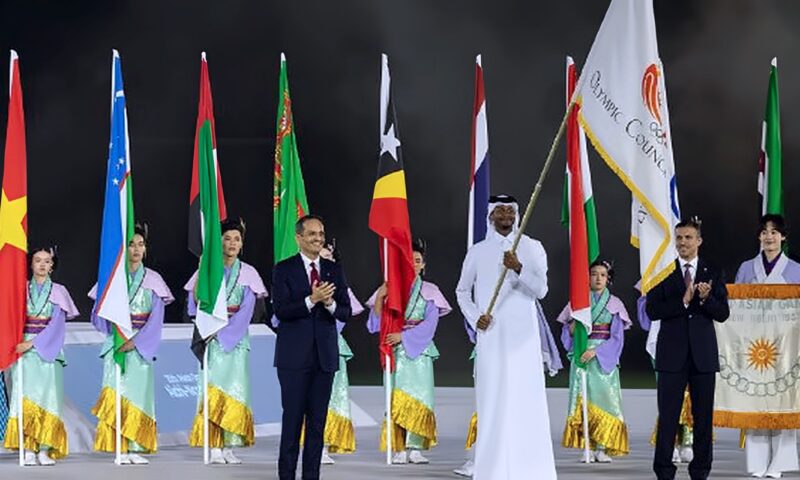 قطر تتسلم علم المجلس الأولمبي الآسيوي لاستضافة دورة الألعاب الآسيوية 21