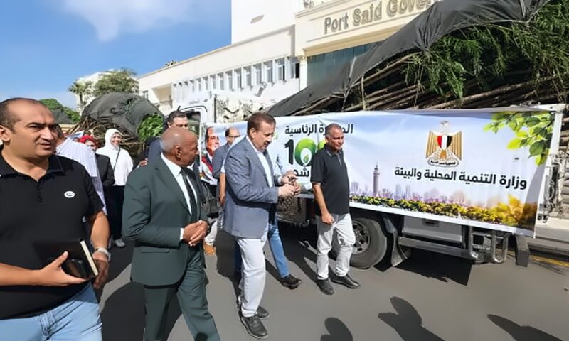 بدء توريد وزراعة أشجار المرحلة الخامسة من مبادرة “زراعة 100 مليون شجرة” ببورسعيد