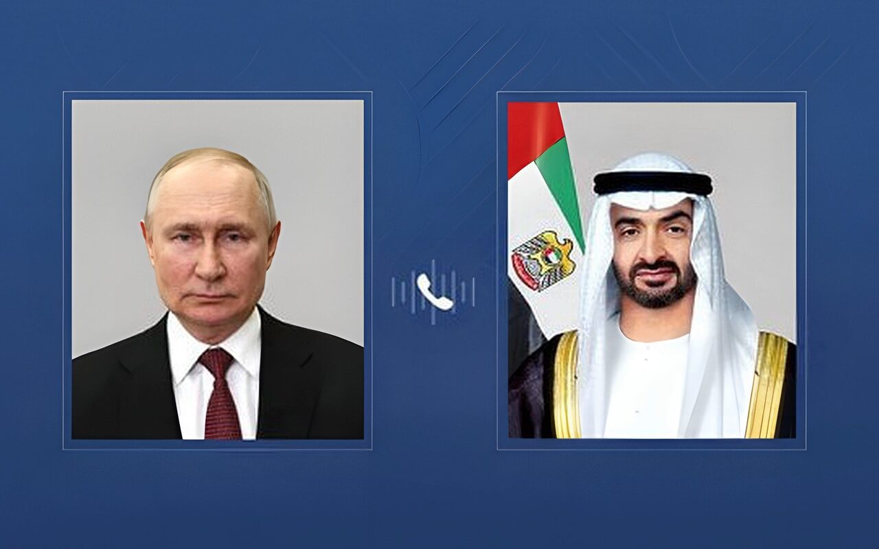 رئيسا الإمارات وروسيا يؤكدان أهمية العمل على ترسيخ الأمن والاستقرار الإقليميي