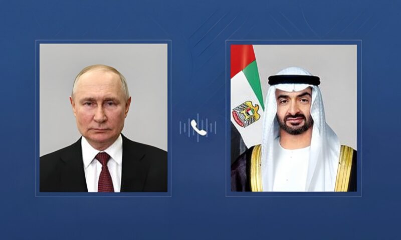 رئيسا الإمارات وروسيا يؤكدان أهمية العمل على ترسيخ الأمن والاستقرار الإقليميي
