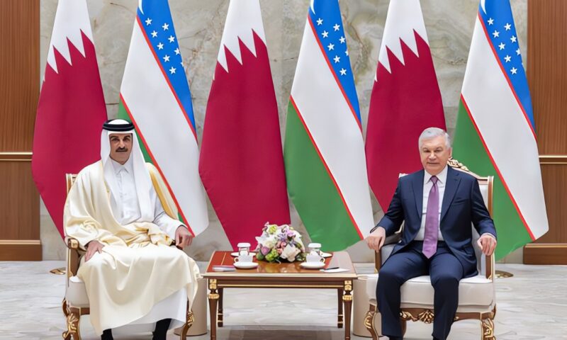 أمير قطر ورئيس أوزبكستان يبحثان القضايا الإقليمية والدولية ذات الاهتمام المشترك