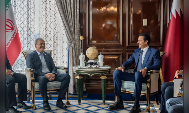 أمير قطر يبحث مع الرئيس الإيراني تطورات المنطقة… وخفض التصعيد
