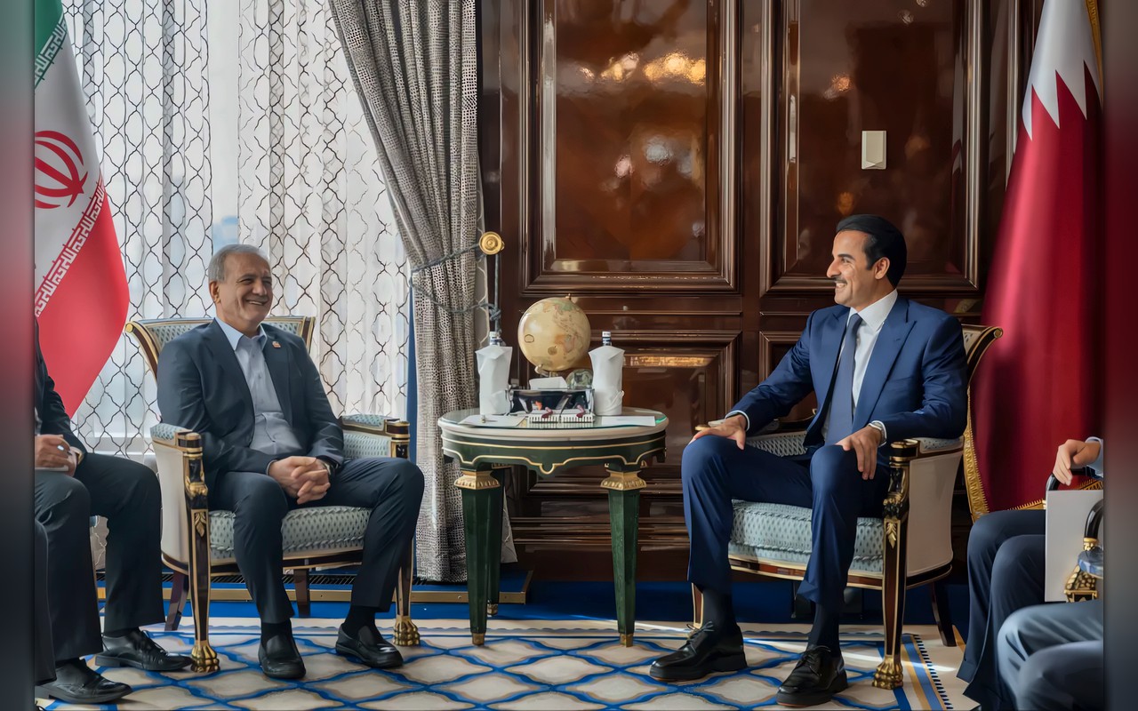 أمير قطر يبحث مع الرئيس الإيراني تطورات المنطقة… وخفض التصعيد