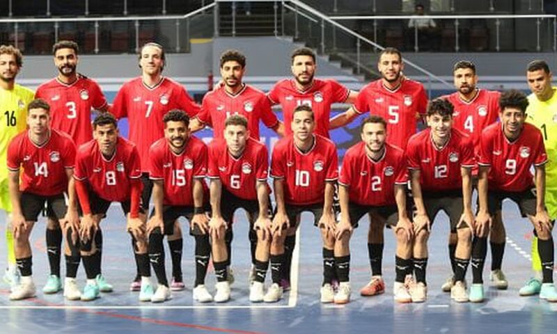 منتخب مصر للصالات بالقميص الأحمر فى مباريات دور المجموعات بأمم أفريقيا