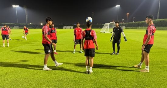 منتخب الناشئين يؤدى مرانا خفيفا استعدادا لمواجهة الكويت