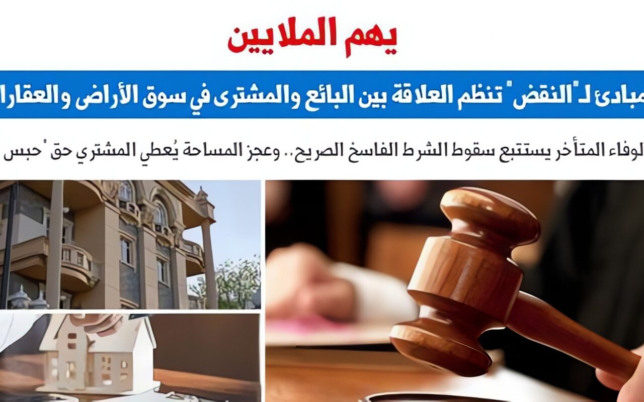 3 مبادئ لـ”النقض” تنظم العلاقة بين البائع والمشترى في سوق الأراضى والعقارات