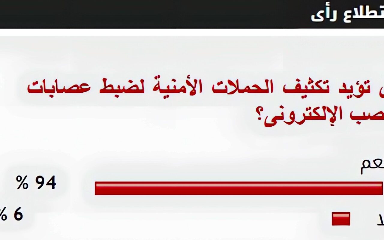 %94 من القراء يؤيدون تكثيف الحملات الأمنية لضبط عصابات النصب الإلكترونى